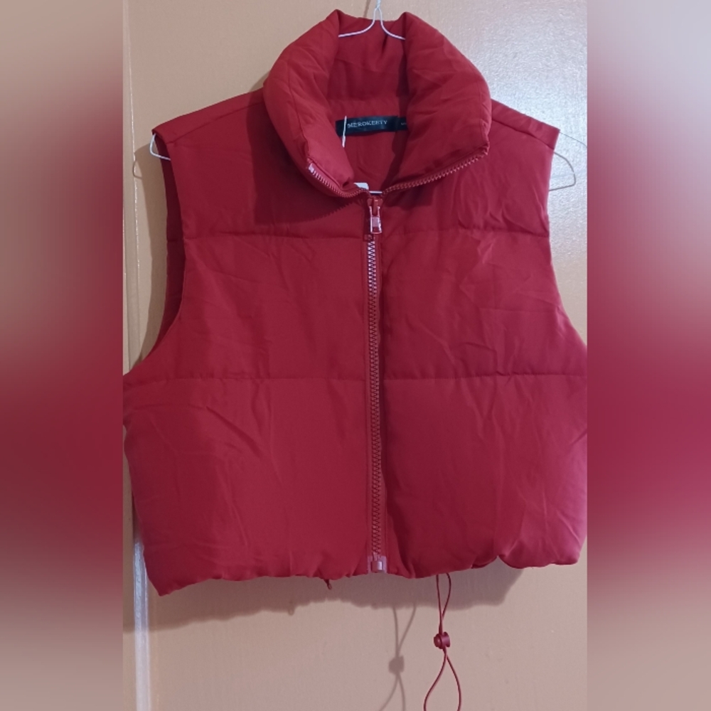 NWT Red Puffer Vest
